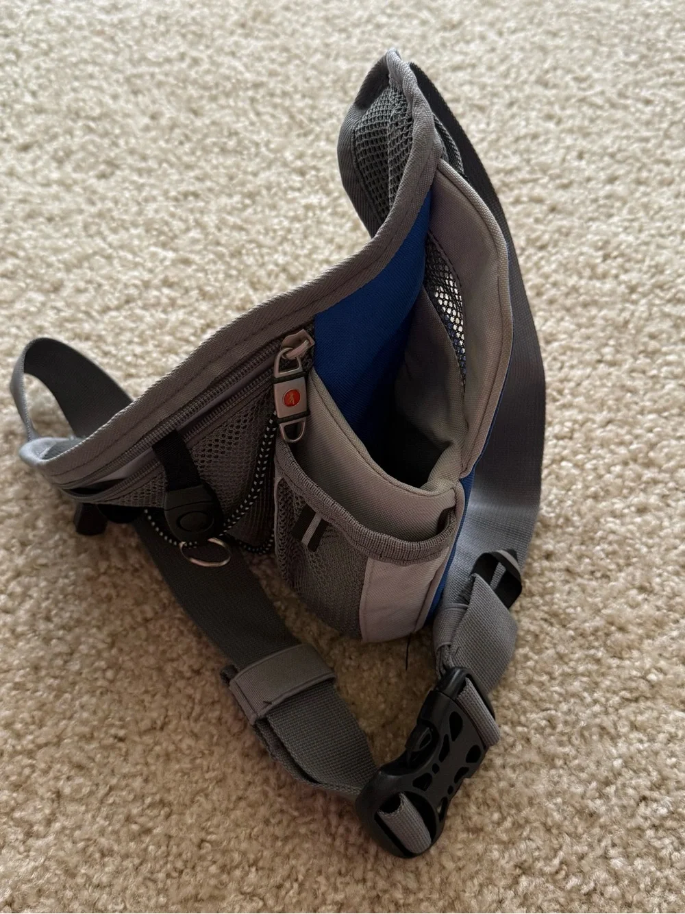 Hi-Tec Hydration Waist Pack Running Hiking Belt Blue Gray Water Bottle Holder